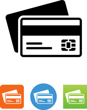 Credit Cards With Magnetic Strip Up Icon