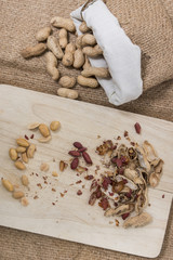 peanuts cracked and opened