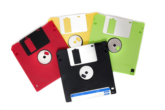 colorful floppy disks