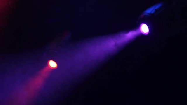Flashing stage lights, low angle