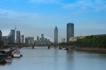 City cruise ships on the river Thames, on background Lambeth  Bridge  in the morning, London, England.