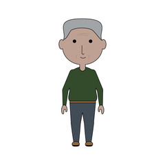 cartoon elderly man icon over white background colorful design vector illustration