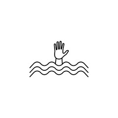 sinking person thin line line icon. Insurance outline icon