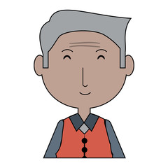 cartoon elderly man icon over white background colorful design vector illustration