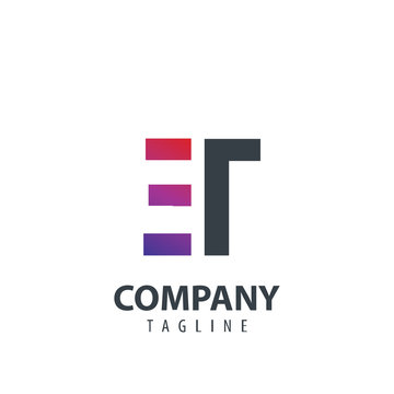 Initial Letter ET Design Logo