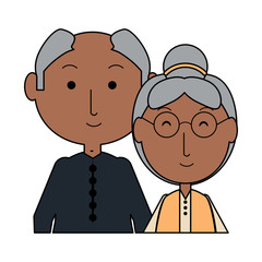 cartoon eldery couple icon over white background colorful design vector illustration