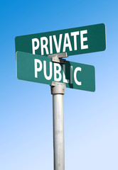 private and public sign