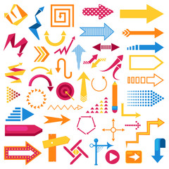Vector arrow infographic symbol abstract icons set sign arrowhead design direction illustration business graphic design web elements