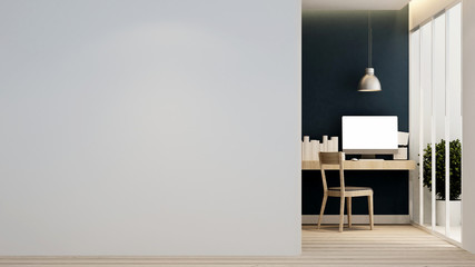 workplace in home or apartment - Interior design - 3D Rendering