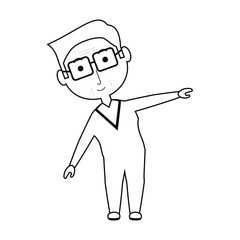 elderly man working out icon over white background vector illustration