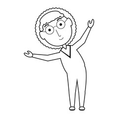elderly man working out icon over white background vector illustration