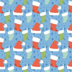 Christmas seamless pattern hand drawn style holiday wallpaper decoration vector background