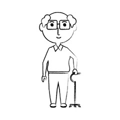 cartoon elderly man icon over white background vector illustration