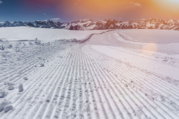 Allgäu im Winter, Panorama vom Skigebiet Nebelhorn
