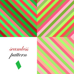 Seamless bright cute pattern of iridescent diagonal and horizontal stripes of equal thickness for girls or children