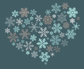 Bright translucent heart, composed of multicolored rainbow flowers