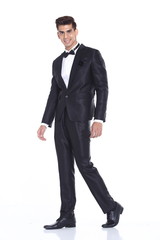 Figure, Business Man Stand in dark Blue Black Suit