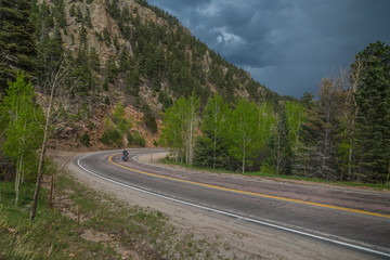 Motorcyclist on Colorado Highway