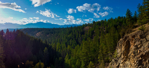Panoramic view of the Rocky Mountains from Kootenay National Park in British Columbia, Canada