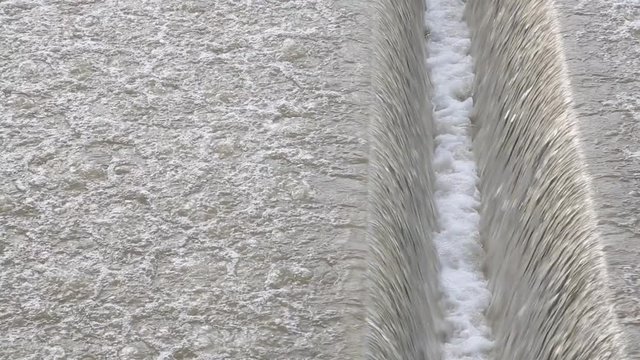 Fast filter backwash operation in a water treatment plant located in Taipei, northern Taiwan. Backwashing process.