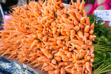 Baby carrots for sell in street market