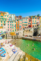 Riomaggiore in Cinque Terre, Ligurië, Italië.