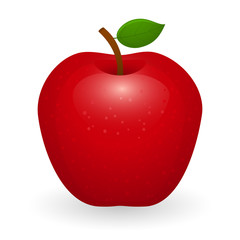 Vector illustration of red apple isolated on white background