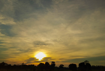 Fototapeta premium The sun is falling from the sky.