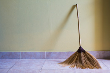 nature broom With a background color of cream