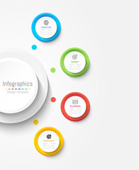 Infographic design elements for your business data with 4 options, parts, steps, timelines or processes. Circle round concept, Vector Illustration.