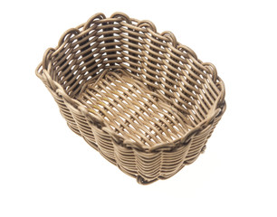Fototapeta premium Empty wicker basket isolated on white