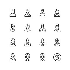 Nurse icon set.