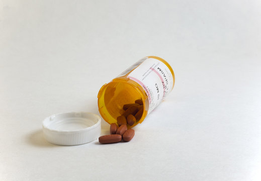 spilled bottle of prescription medication