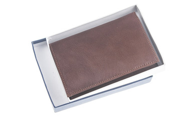 leather wallet isolated on white background