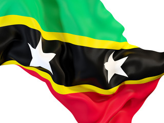 Waving flag of saint kitts and nevis