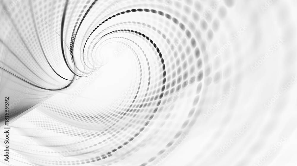 Poster abstract high key background. fractal graphics. three-dimensional composition of glowing lines and m