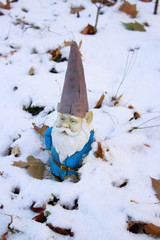 Lawn Gnome in Snow, Vertical