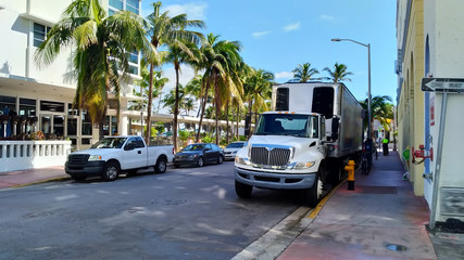 Parked truck on the street, Miami