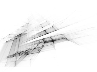 Abstract high key background element. White texture. Fractal graphics series. Three-dimensional composition of repeating grids. Information technology concept.