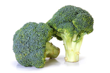 Fresh broccoli isolated on white background       