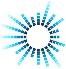 Abstract audio spectrum waveform squares circle