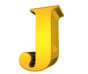 Letter J in gold, 3d