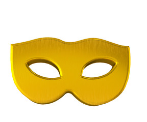Gold carnival mask, three dimensional