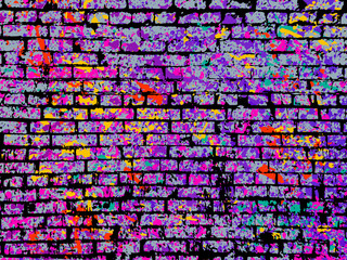 Colorful grunge art wall illustration. Vector