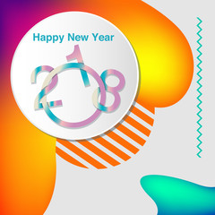 Happy New Year 2018 colorful abstract design