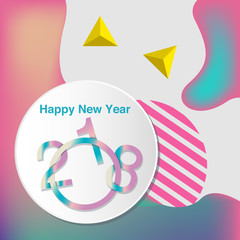Happy New Year 2018 colorful abstract design