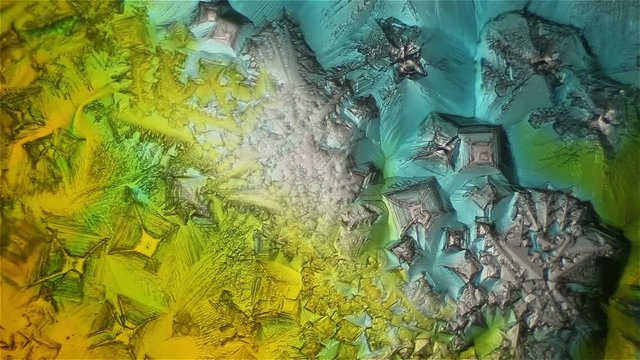 Chemical reaction under microscope