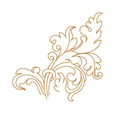 Fototapeta premium Vintage baroque ornament, corner. Retro pattern antique style acanthus. Decorative design element filigree calligraphy vector. - stock vector