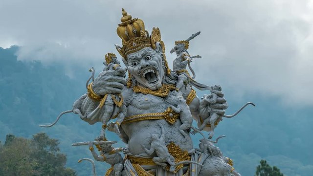Kumbakarna Laga statue in Eka Karya Botanical Garden, Bedugul, Bali