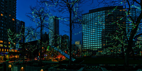 Obraz premium downtown at big megapolis at night